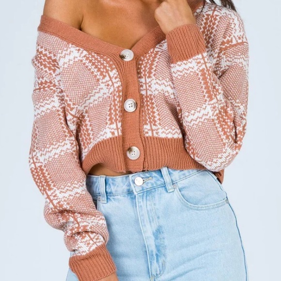 Princess Polly Zaynah Cropped Cardigan Pink - Picture 1 of 2